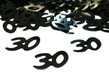Black Number 30 Confetti, Black 30th Birthday Party 30 Confetti
