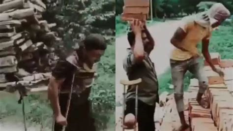 Watch: Man with no leg toils hard to feed his family… What is your excuse?