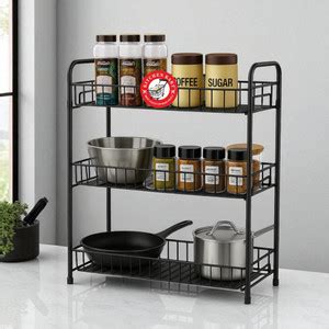 KITCHEN KART Containers Kitchen Rack Steel 3-Tier Multipurpose Stand ...