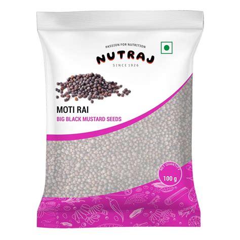 Nutraj Whole Big Black Mustard Seeds 100gm | Big Rai | Whole Kaali Rai ...
