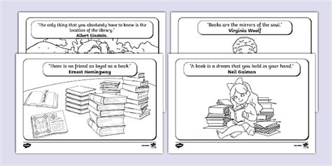 Reading Motivational Quotes Colouring Pages (teacher made)