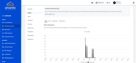Viewing Graphs and Utilisation of Windows Instances | Ananta Cloud ...