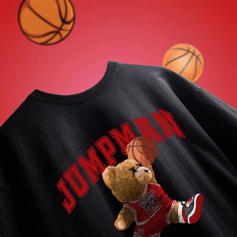 Jumpman Teddy Black Oversized T-shirt – Lazy Hippos