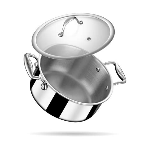 Stahl Artisan Triply Stainless Steel Sauce Pot/Casserole with lid, Ind ...