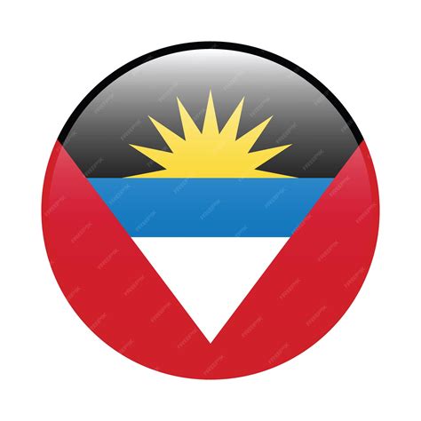 Premium Vector | Antigua and Barbuda circle flag icon digital vector ...