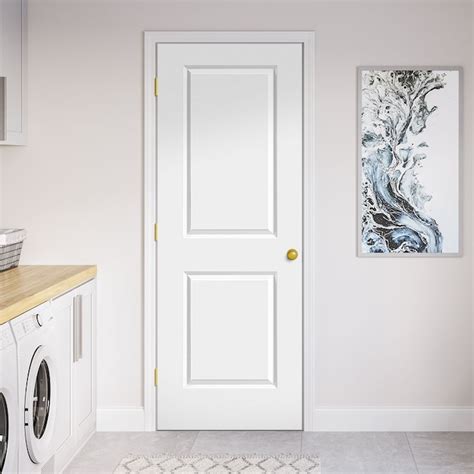 Masonite 30-in x 80-in Primed Solid Core 2-panel Right Hand Molded ...