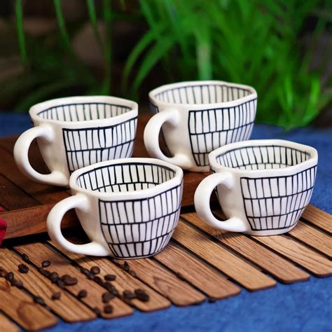Freakway "Chevron Waves Set of 4 Handcrafted Ceramic Coffee Mug Set of ...