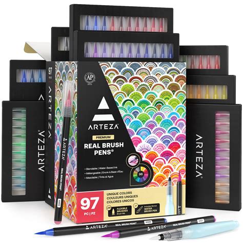 Snapklik.com : ARTEZA Real Brush Pens, 96 Watercolor Pens, Drawing Markers