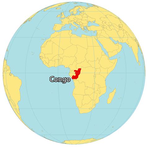 Congo On World Map Map Location Congo Africa Republic Democratic ...