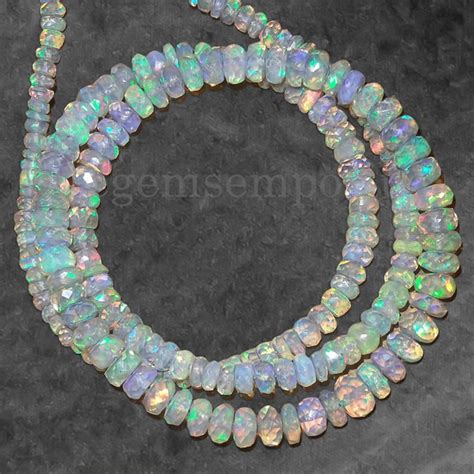 Buy BESTSELLER Top Quality Ethiopian Opal Faceted Rondelle Beads Online ...