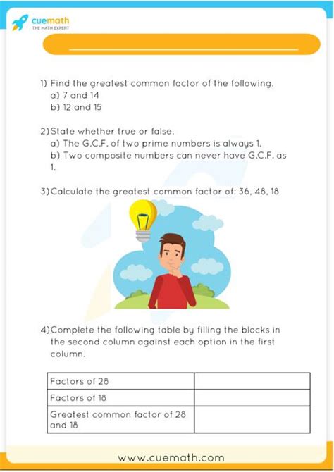 Greatest Common Factor Song 的图像结果