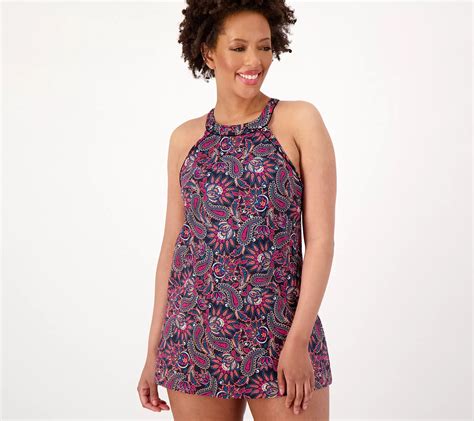Lands' End Regular High Neck Swim Dress - QVC.com