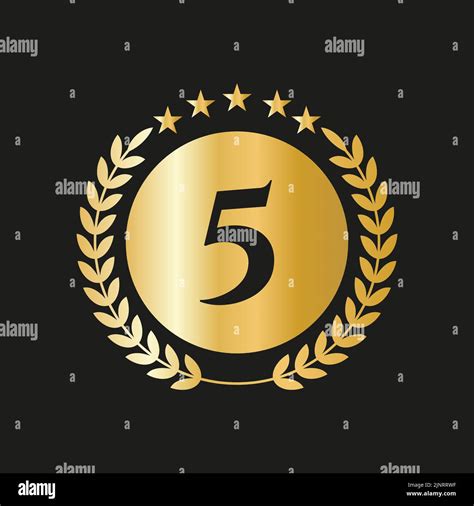 5th Years Anniversary Celebration Icon Vector Logo Design Template With ...
