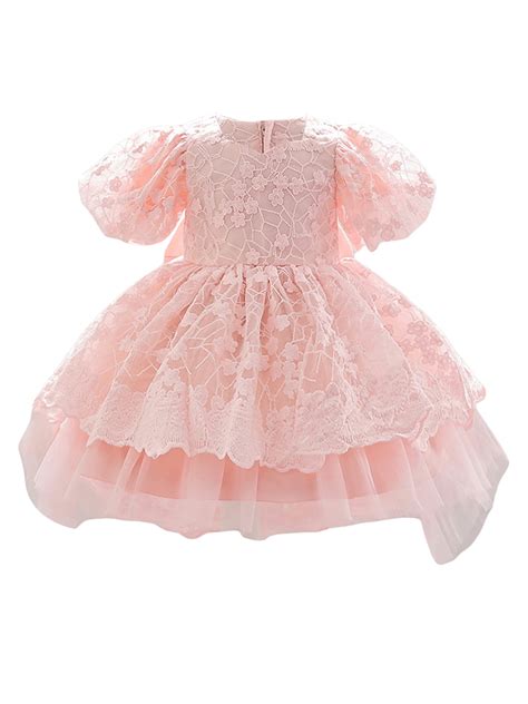 Bagilaanoe Newborn Baby Girl Flower Dress Embroidered Flower Puff ...