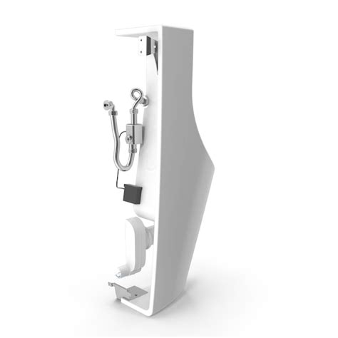 Modern white shower column with chrome fixtures | Premium PSD