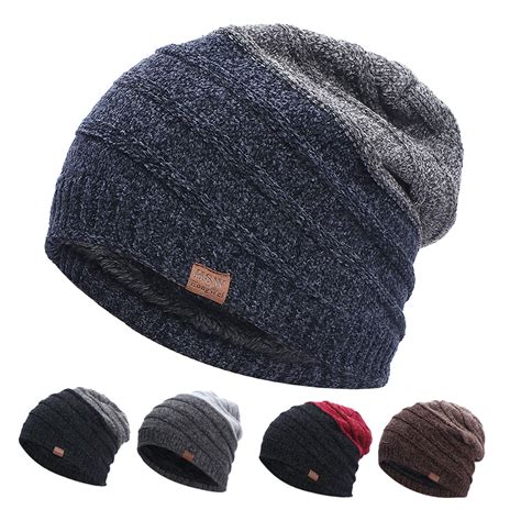 Dengjunhu Slouchy Beanie for Men Winter Hats for Guys Cool Beanies Mens ...