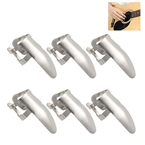 Futaba Stainless Steel Plectrums Finger Picks for Guitar - 6 pcs ...