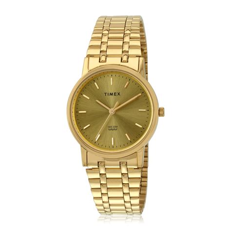 TIMEX Classics Analog Watch for Man with Champagne Round Dial & Gold ...
