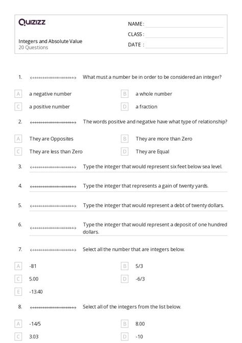 Image result for Understanding Absolute Value Grade 8