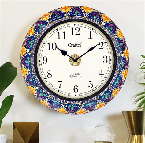 Buy CRAFTEL English Dial Wall Clock Antique Hand Painted Clock for ...