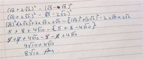 Evaluate : (√5 + √22 + (√8 – √5)2 . - Brainly.in