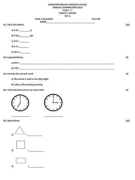 Image result for Class 1 Maths Syllabus PDF
