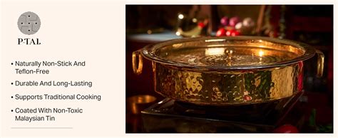 Buy P-TAL Brass Lagan 6L, Tin Coated with Lid 100% Pure Brass Degchi ...