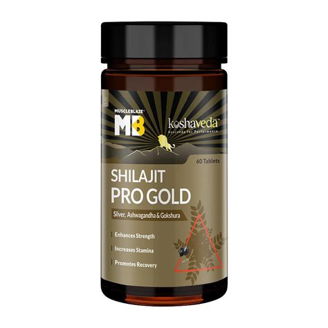 Koshaveda Shilajit Pro Gold by MuscleBlaze (60 Tablets) | Fortified ...