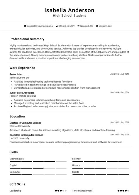Image result for Sample Student Resume Examples