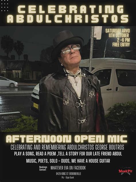 Celebration of Life of Abdulchristos George Boutros, MoshPit Bar ...