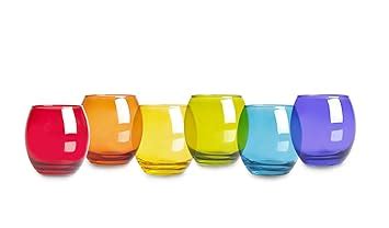 Buy Excelsa San Josè Set of 6 Water Glasses, Glass, Multi-Coloured ...