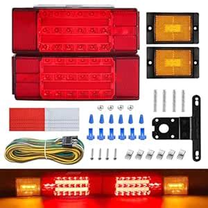 Gonice Premium 12V LED Trailer Light Kit, Super Bright Submersible Boat ...