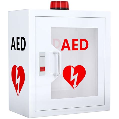 NLShan Steel AED Defibrillator Cabinet, Wall Mounted Storage Cabinet ...