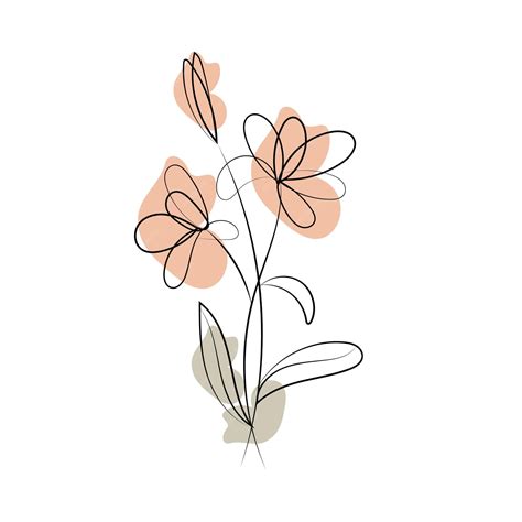 Premium Vector | One line drawing minimalist flower illustration in ...