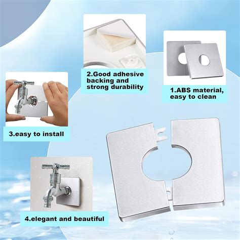 Buy 4 Pieces Wall Split Flange ABS Plastics Square Shaped Escutcheon ...
