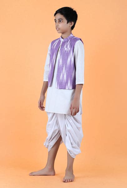 Purple Ikat Cotton Nehru Jacket – TJORI