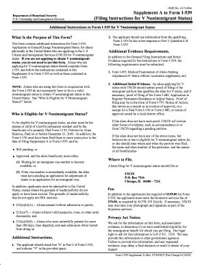 Fillable Online OMB No 1615-0004 Supplement A to Form I-539 US Filing ...