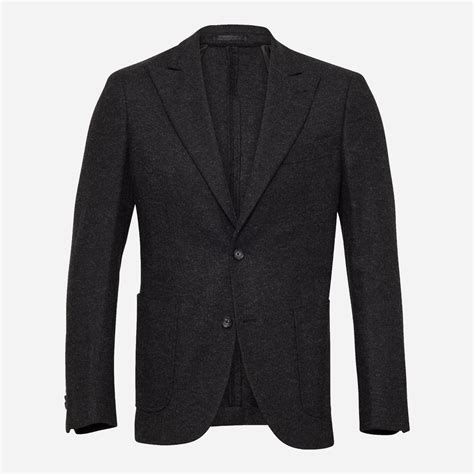 Wool Unstructured Charcoal Blazer - Men's Blazers at Menzclub