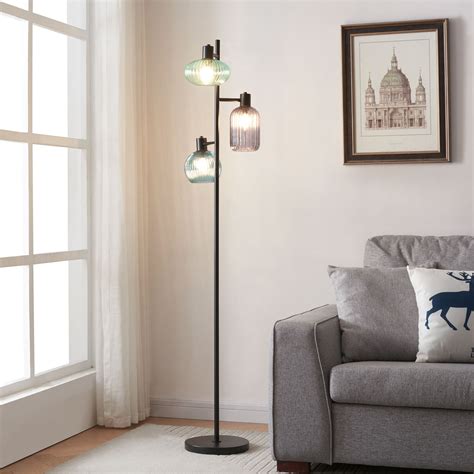 Camborne Black 3 Light Floor Lamp | Wilko