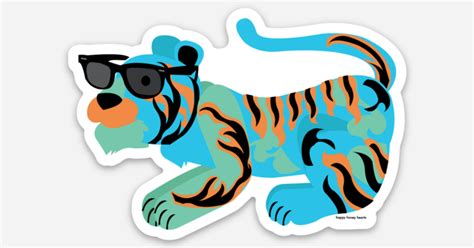 Mr Cool Like That Tiger by Happy Honey Hearts | Die cut stickers ...