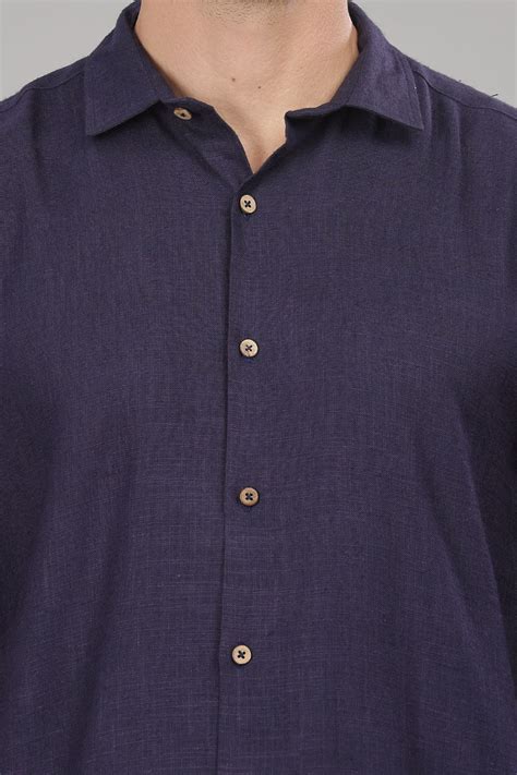 Navy Blue Milaan Linen Shirt – Woodpeckor
