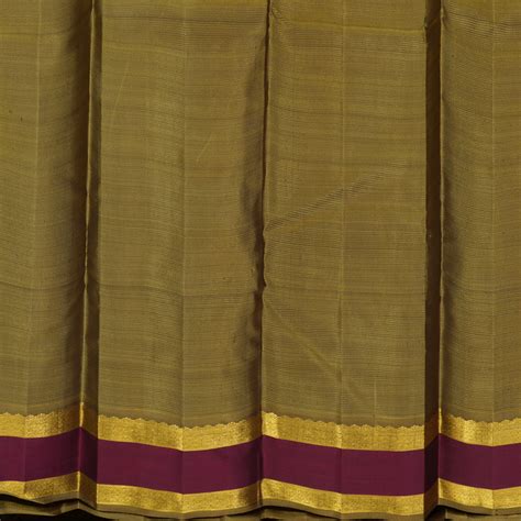 Hayagrivas Handloom Karum Pachai Kanjivaram Silk Saree with Wine borde ...