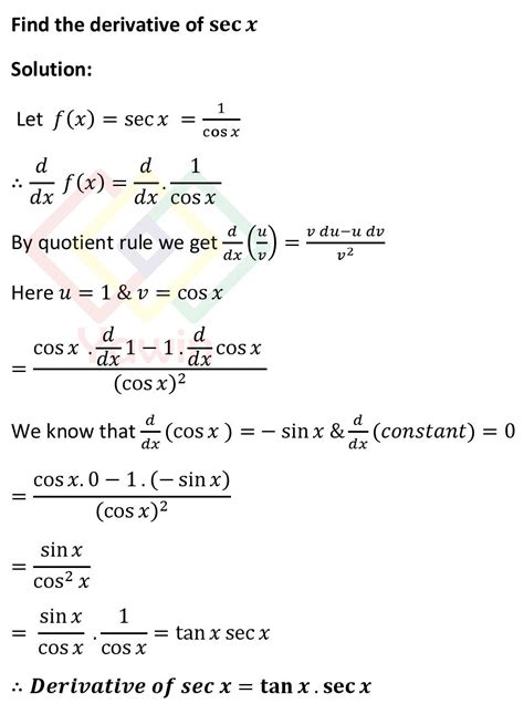 Derivative of secx – Yawin