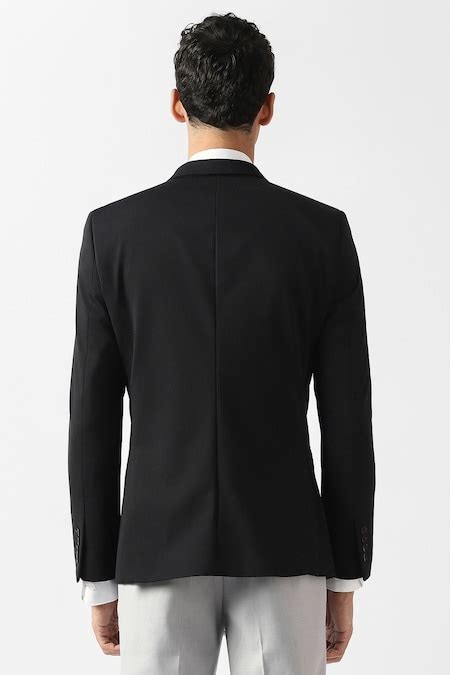 Black Solid Formal Full Sleeves Men Slim Fit Blazers - Selling Fast at ...