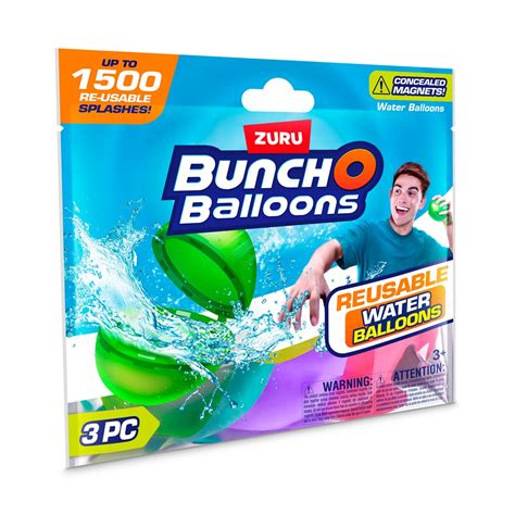 BOMBAS AGUA BUNCHOBALLOONS PACK 3 REUTILIZABLES BUNCHOBALLONS