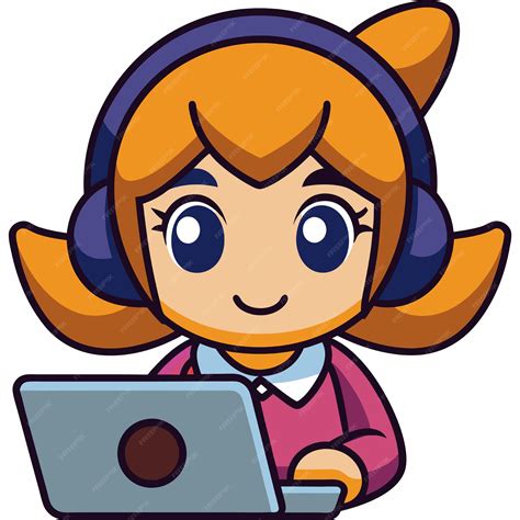 Image result for Cartoon Computer Girl