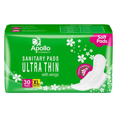 Buy Apollo Pharmacy Sanitary Pads Ultrathin XL With Wings 30's - Apollo ...
