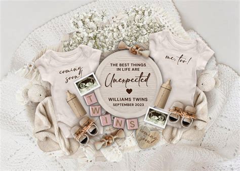 Edit yourself neutral twin pregnancy announcement for social media twin ...