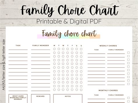Free Printable Family Chore Charts