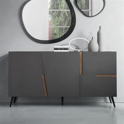 Living Room Sideboard with Doors in Lacquered Mdf Made in Italy